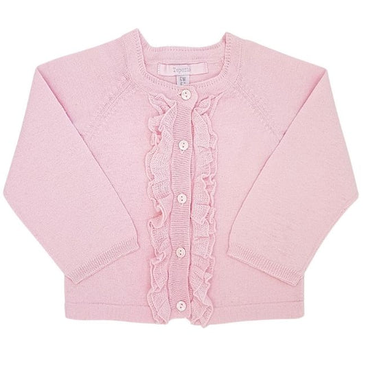 Cardigan bébé fille rose à volants, taille 6 mois, marque Repetto - seconde main premium