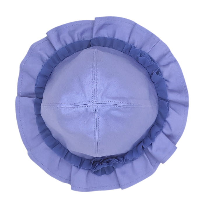 Chapeau bébé fille bleu volanté, taille 9-12 mois, marque Lili Gaufrette - seconde main premium