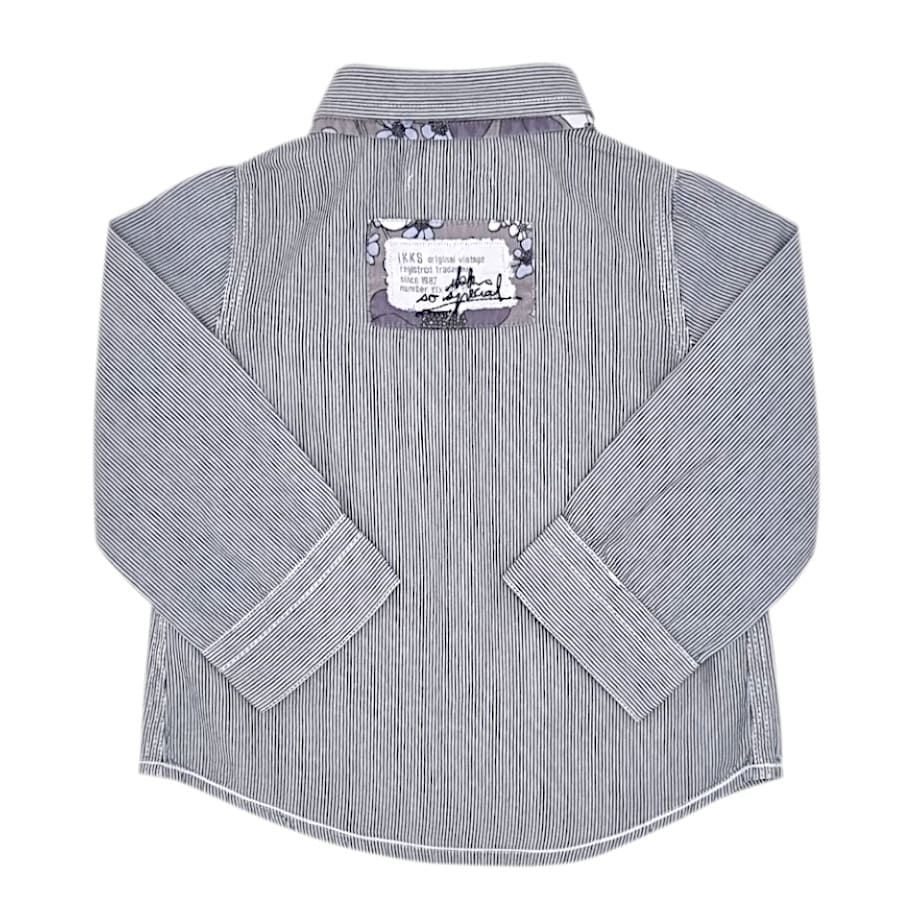 Chemise bébé garçon grise à rayures, taille 12 mois, marque IKKS - seconde main premium