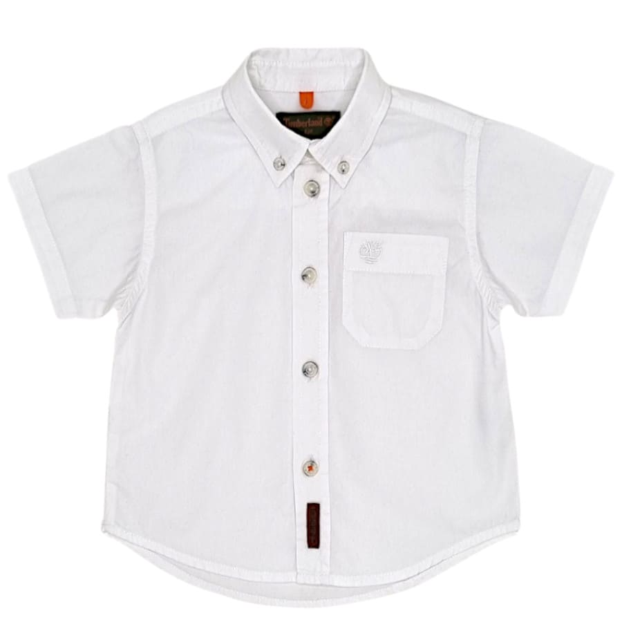 Chemise manches courtes bébé garçon blanche, taille 6 mois, marque Timberland - seconde main premium