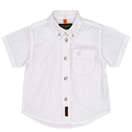 Chemise manches courtes bébé garçon blanche, taille 6 mois, marque Timberland - seconde main premium