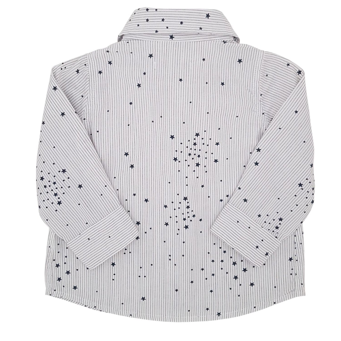 Chemise bébé garçon blanche motif étoiles, taille 6 mois, marque IKKS - seconde main premium