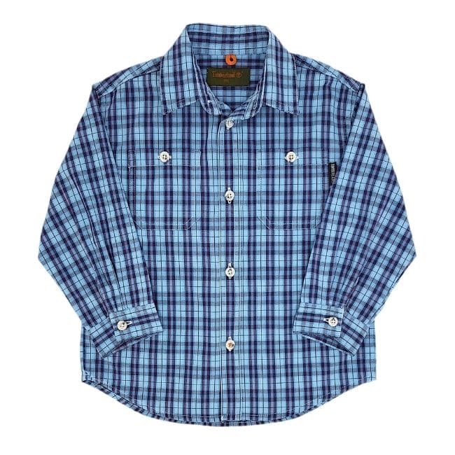 Chemise bébé garçon bleue à carreaux, taille 18 mois, marque Timberland - seconde main premium