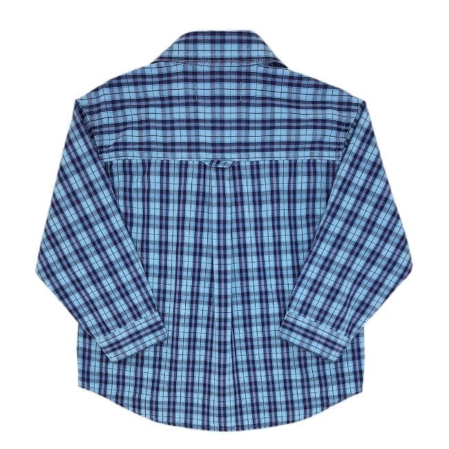 Chemise bébé garçon bleue à carreaux, taille 18 mois, marque Timberland - seconde main premium