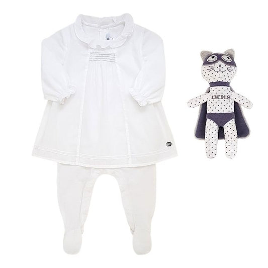 Dors-bien BOSS bébé fille 6 mois blanc et peluche IKKS