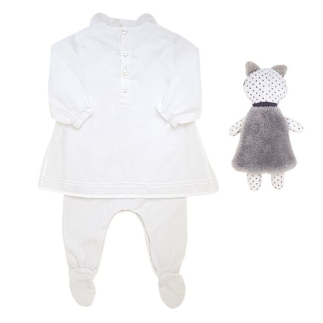 Dors-bien blanc BOSS bébé fille 6 mois et peluche IKKS