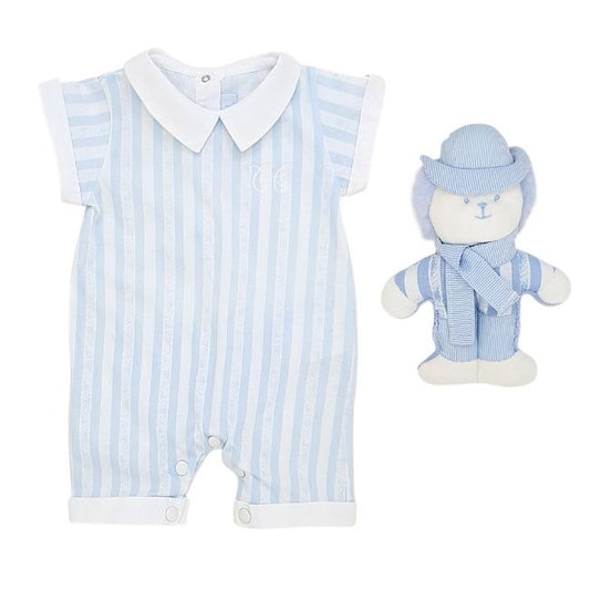 Combinaison courte bébé garçon 3 mois et peluche TARTINE ET CHOCOLAT