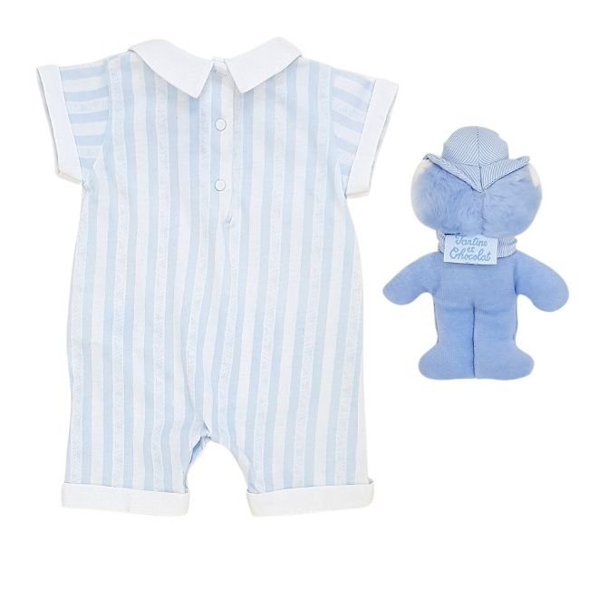 Combinaison courte TARTINE ET CHOCOLAT bébé garçon 3 mois et peluche