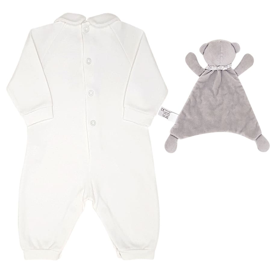 Combinaison écrue IL GUFO 3 mois et doudou gris TARTINE ET CHOCOLAT
