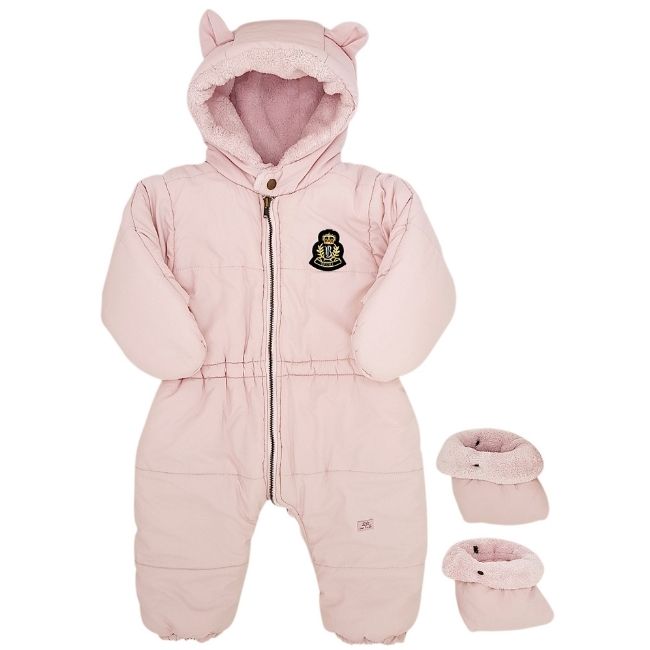 Combinaison pilote bébé fille d'occasion LILI GAUFRETTE 6 mois rose à capuche