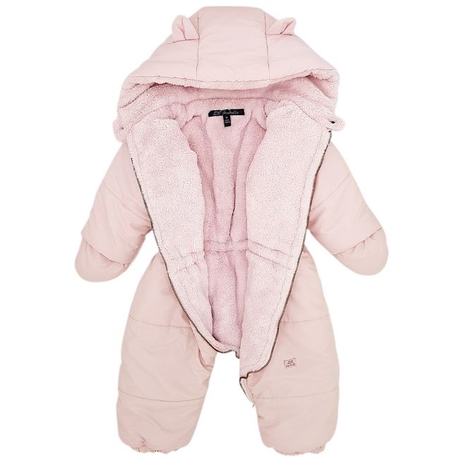 Combinaison pilote bébé fille LILI GAUFRETTE 6 mois rose avec doublure fausse fourrure