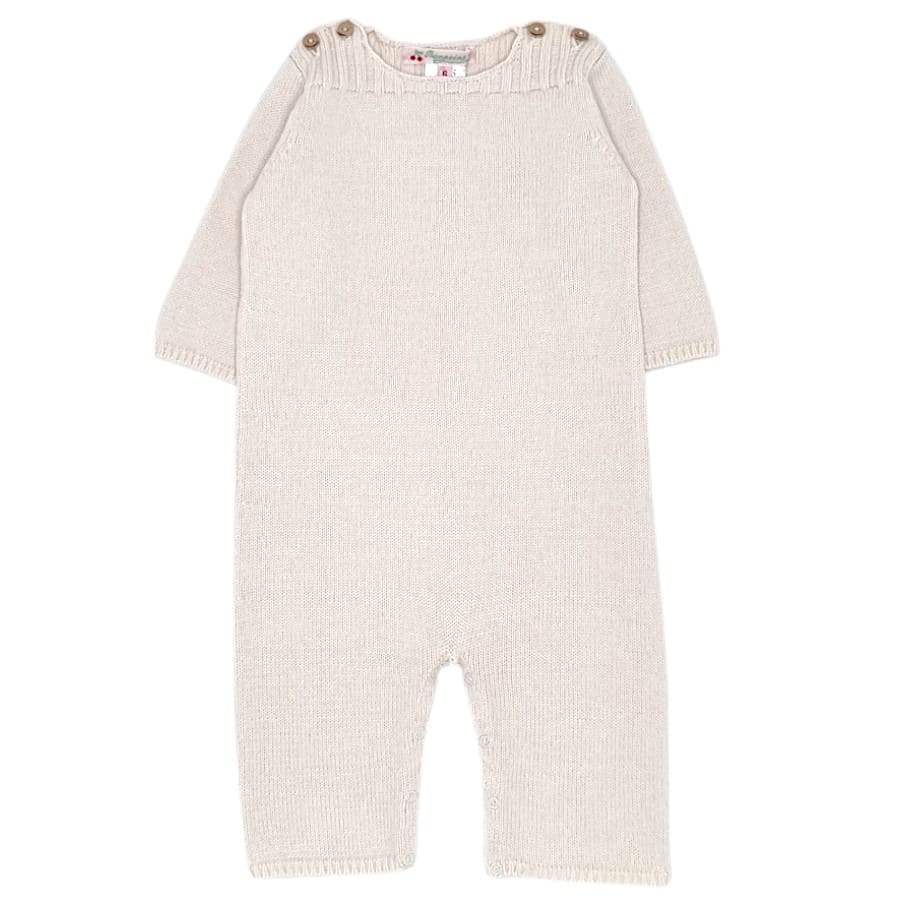 Combinaison bébé mixte écru en coton, taille 6 mois, marque Bonpoint - seconde main haut de gamme
