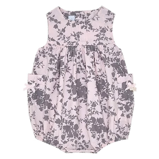 Combinaison bébé fille rose motif floral, taille 6 mois, marque Tartine et Chocolat - seconde main haut de gamme