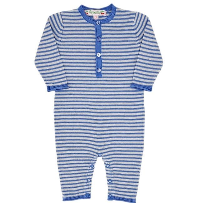 Combinaison bébé garçon à rayures rose/blanc, taille 1 mois, marque Bonpoint - seconde main haut de gamme