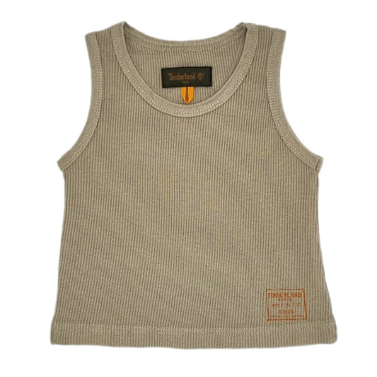 Débardeur bébé garçon kaki en jersey côtelé, taille 9 mois, marque Timberland - seconde main premium