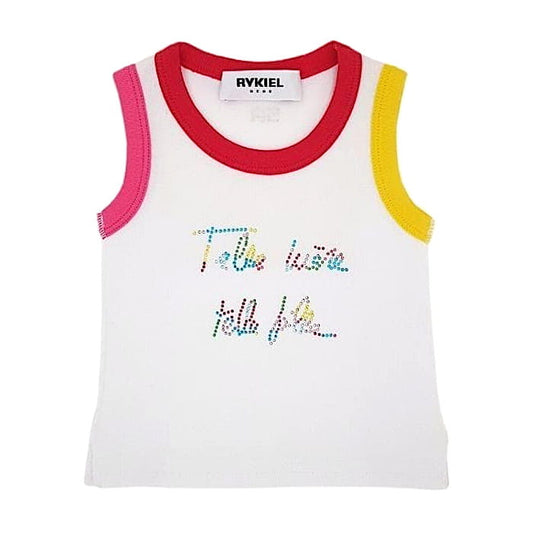 Débardeur bébé fille Débardeur bébé fille blanc à message, taille 3 mois, marque Sonia Rykiel - seconde main luxe
