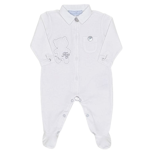 Pyjama bébé mixte blanc à col, taille 6 mois, marque Tartine et Chocolat - seconde main haut de gamme