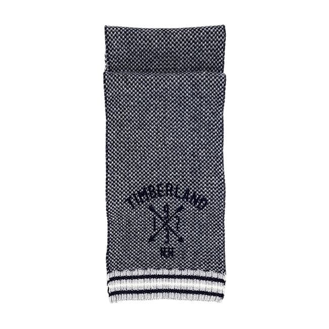 Echarpe bébé garçon bleu/gris motif jacquard, taille 0-18 mois, marque Timberland - seconde main premium