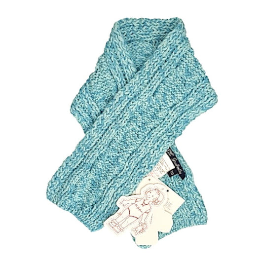Echarpe turquoise LILI GAUFRETTE bébé fille 0-3 mois en coton et alpaga