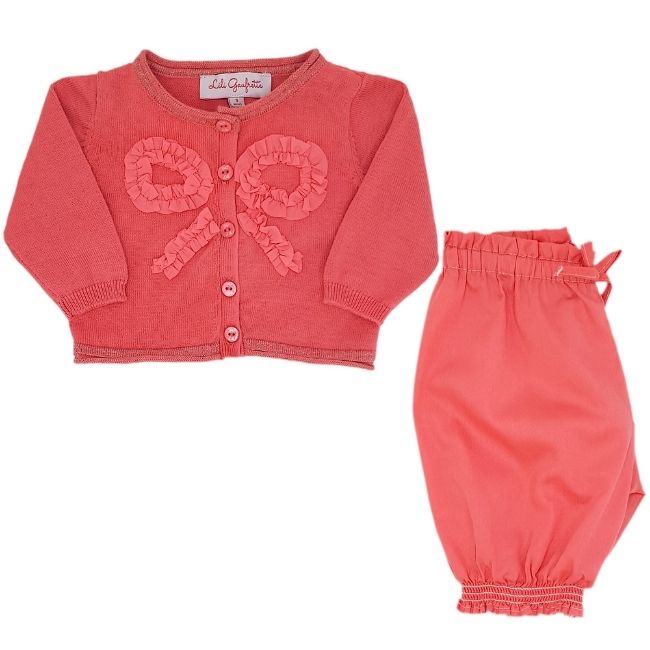 Ensemble été bébé fille 3 mois LILI GAUFRETTE d'occasion rose avec noeuds