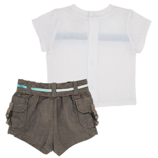Ensemble 1 mois bébé fille BURBERRY composé d'un tee-shirt et d'un short