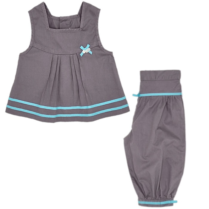 Ensemble bébé fille occasion Tartine et Chocolat bébé fille 18 mois bicolore blouse et pantalon