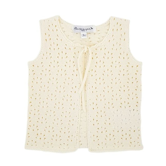 Gilet bébé fille jaune, taille 3 mois, marque Bleu comme Gris - seconde main haut de gamme