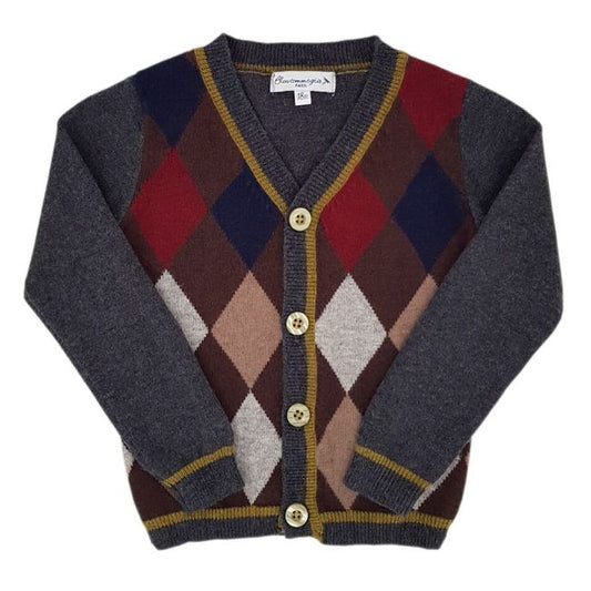 Gilet bébé garçon multicolore, taille 18 mois, marque Bleu comme Gris - seconde main haut de gamme