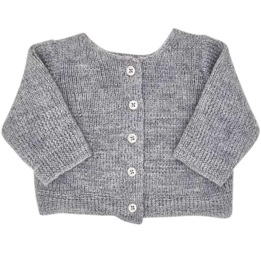 Gilet bébé en alpaga gris, taille 1 mois, marque Bonton - seconde main haut de gamme