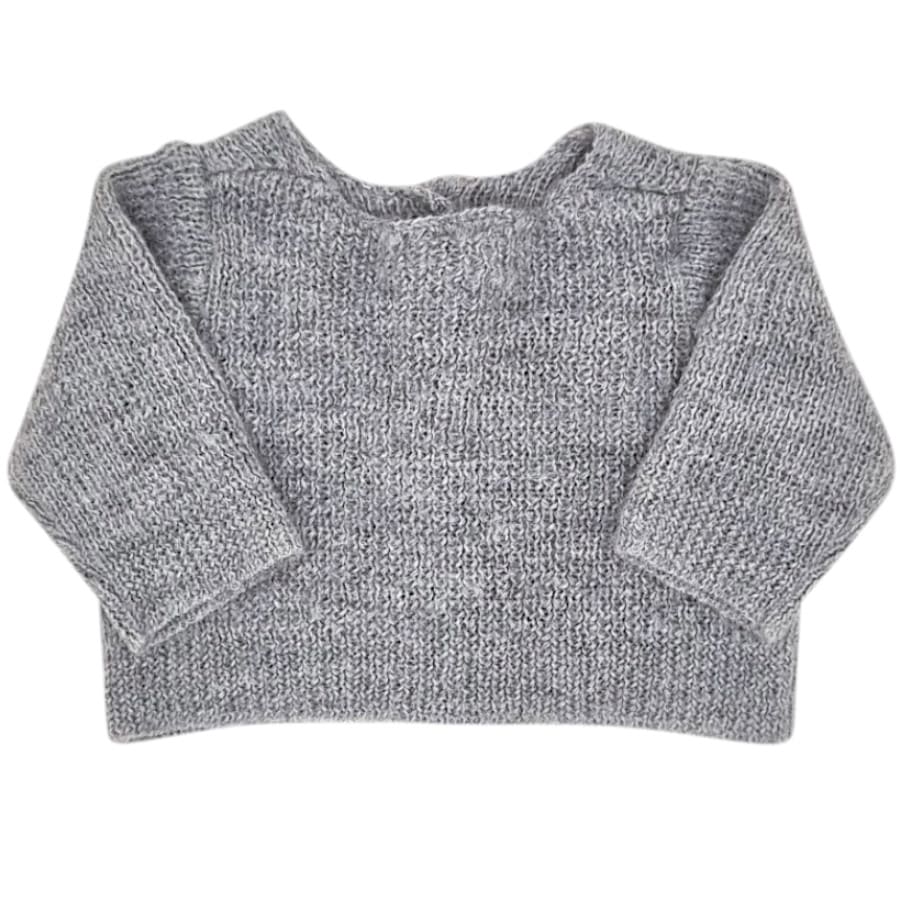 Gilet bébé en alpaga gris, taille 1 mois, marque Bonton - seconde main haut de gamme