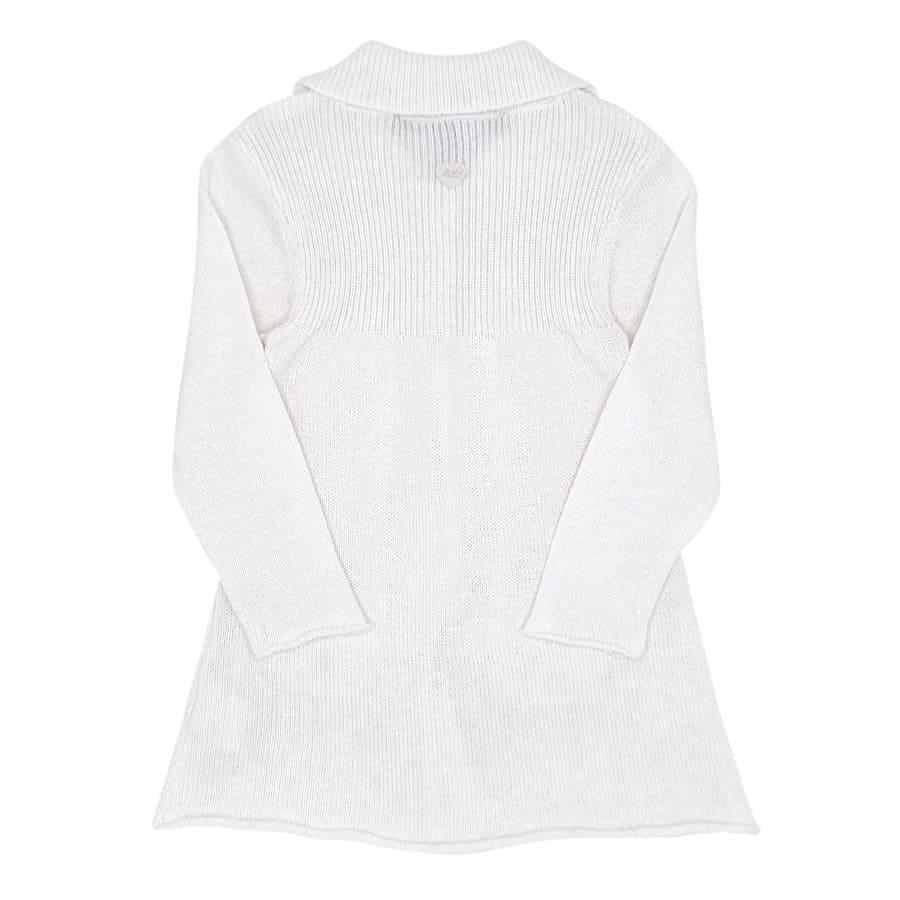 Gilet long bébé fille blanc à nœuds, taille 18 mois, marque Lili Gaufrette - seconde main premium