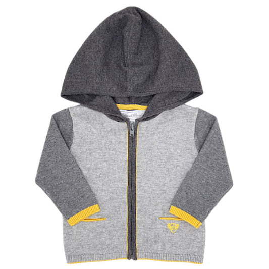 Gilet bébé garçon gris en coton et cachemire, taille 6 mois, marque Tartine et Chocolat - seconde main haut de gamme
