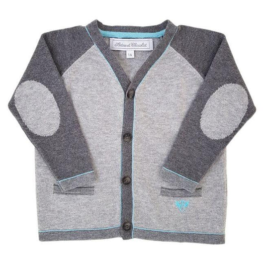 Gilet bébé garçon gris en coton, taille 12 mois, marque Tartine et Chocolat - seconde main haut de gamme