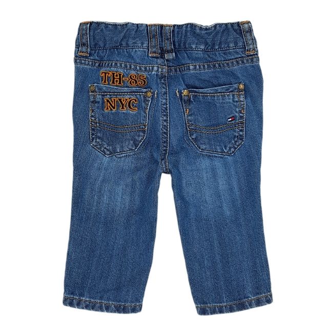 Jean en denim bleu délavé TOMMY HILFIGER bébé fille 6-9 mois