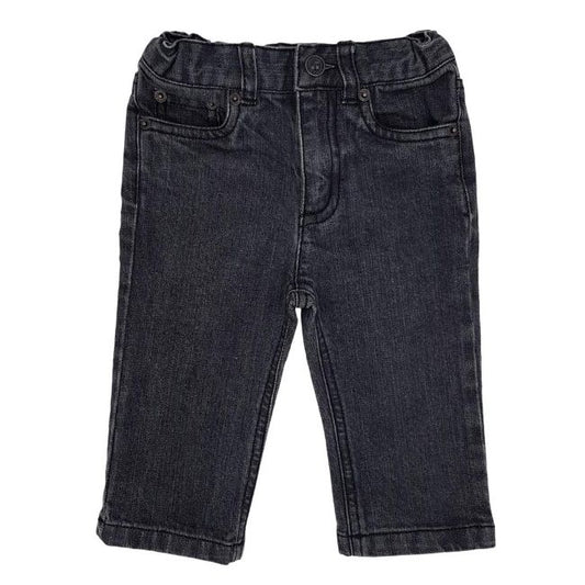 Jean droit bébé garçon noir délavé, taille 6 mois, marque Bonpoint - seconde main haut de gamme