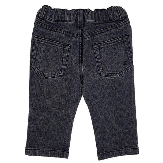 Jean bébé garçon en denim noir délavé BONPOINT 6 mois avec taille élastiquée