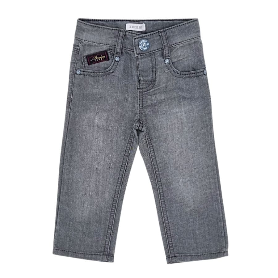 Jean droit bébé garçon gris délavé, taille 12 mois, marque IKKS - seconde main premium