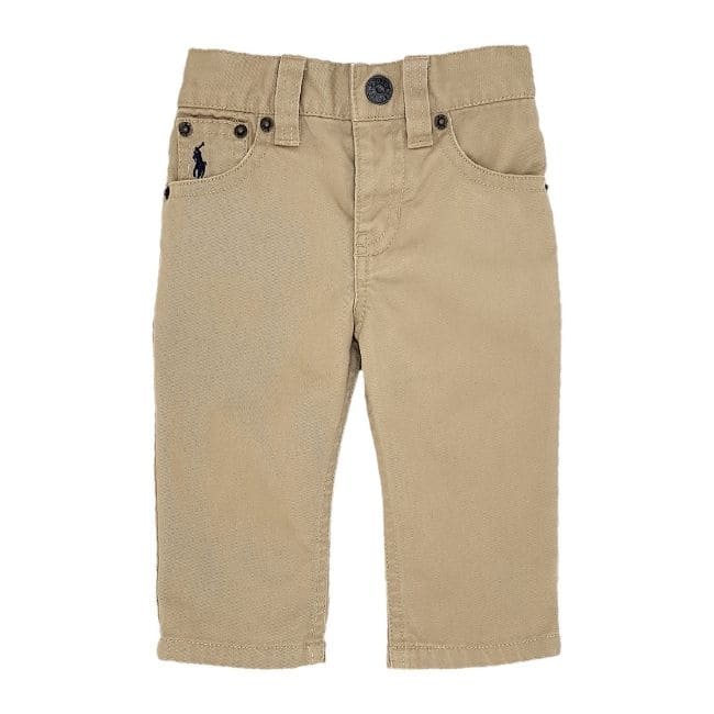 Jean droit bébé garçon beige, taille 6 mois, marque Ralph Lauren - seconde main luxe