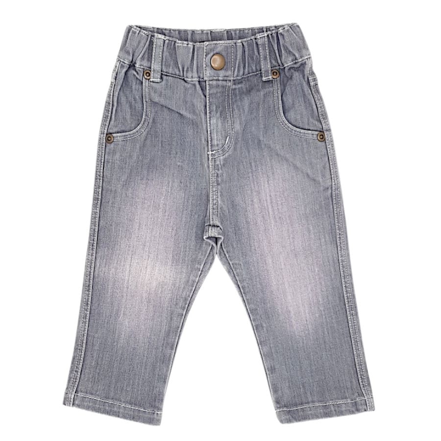 Jean droit bébé garçon gris délavé, taille 12 mois, marque Marcel et Léon - seconde main premium