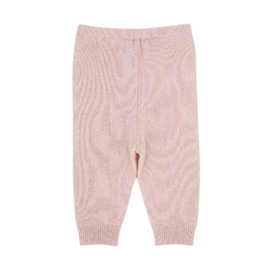 Legging bébé fille rose en cachemire OSCAR ET VALENTINE 3 mois avec taille élastique