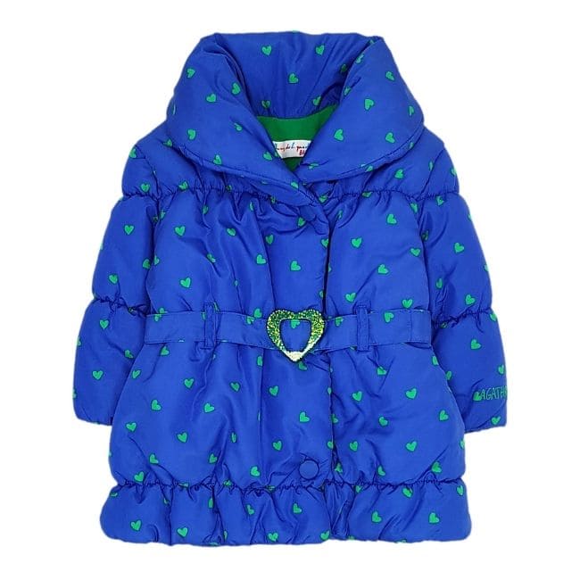 Manteau bébé fille 12 mois AGATHA RUIZ DE LA PRADA bleu motif coeurs - Vêtement mode d'occasion