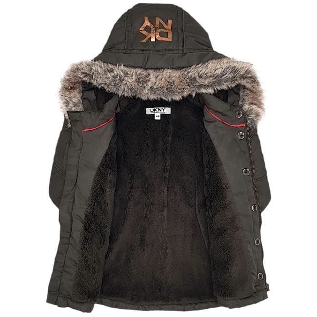 Manteau kaki à capuche bébé fille 6 mois DKNY