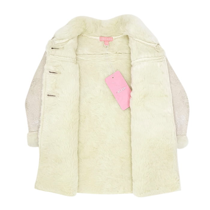Manteau en fausse fourrure ESCADA bébé fille 12 mois beige doré