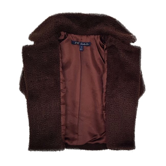 Manteau bébé fille marron LILI GAUFRETTE 3 mois avec doublure satinée