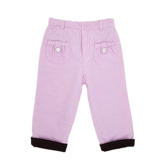 Pantalon bébé fille réversible parme/marron, taille 12 mois, marque Tartine et Chocolat - seconde main haut de gamme