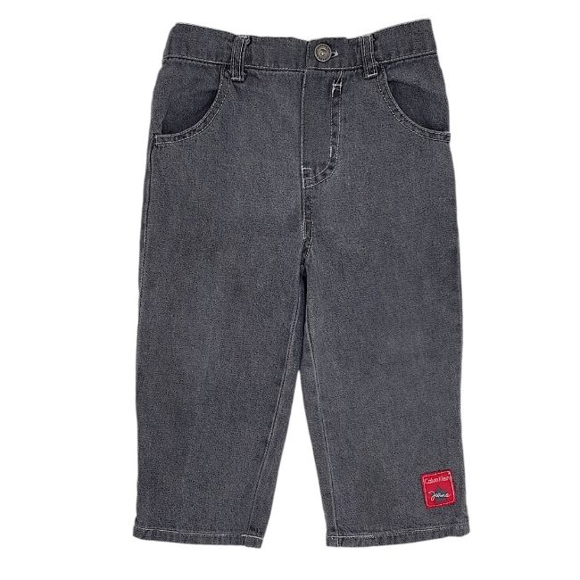 Pantalon bébé garçon de marque CALVIN KLEIN d'occasion 18 mois en denim gris