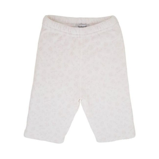 Pantalon bébé fille blanc/rose doublé, taille 3 mois, marque Cacharel - seconde main haut de gamme