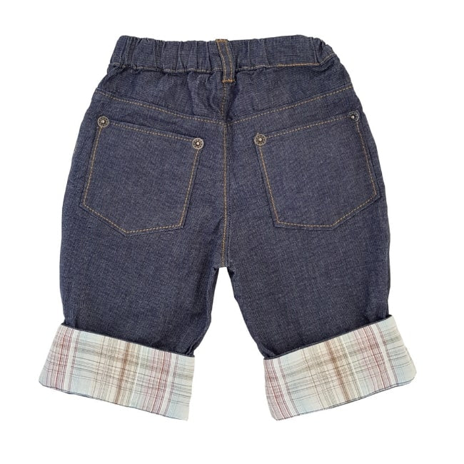 Pantalon bébé CACHAREL bleu à revers 3 mois