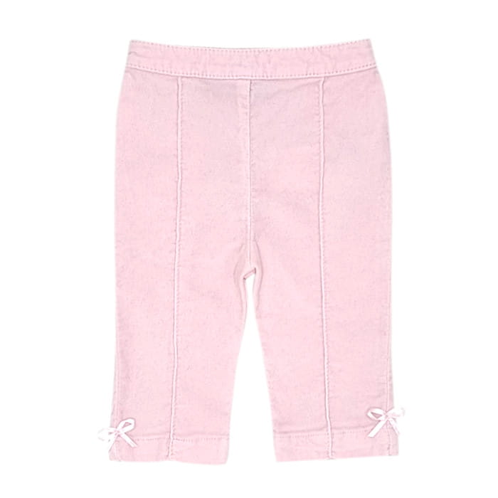 Pantalon bébé fille 3 mois occasion Lili Gaufrette rose à noeuds