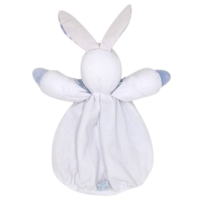 Peluche Tartine et Chocolat lapin blanc et bleu